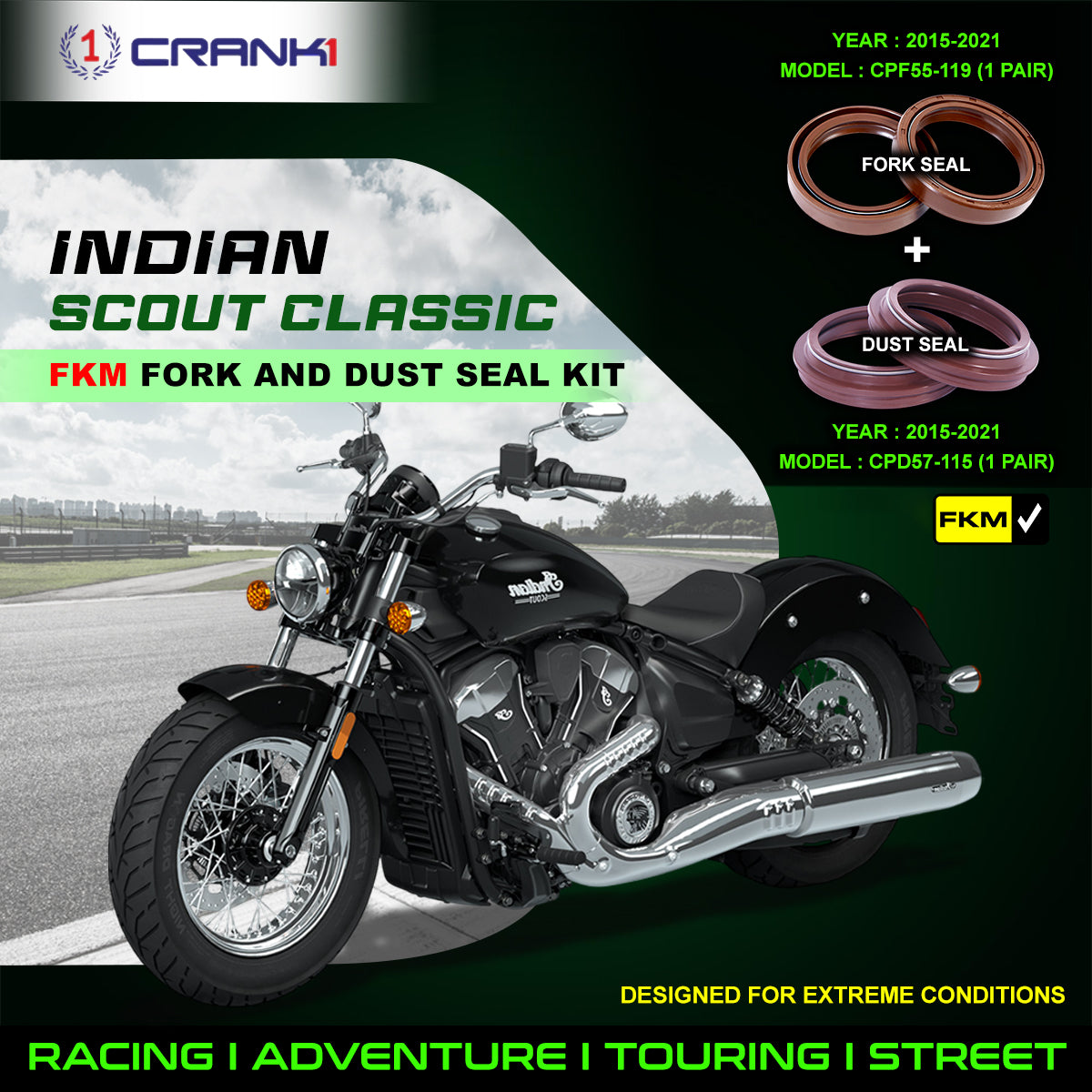 Fork And Dust Seals Kit For Indian Scout Classic (2015-2021)