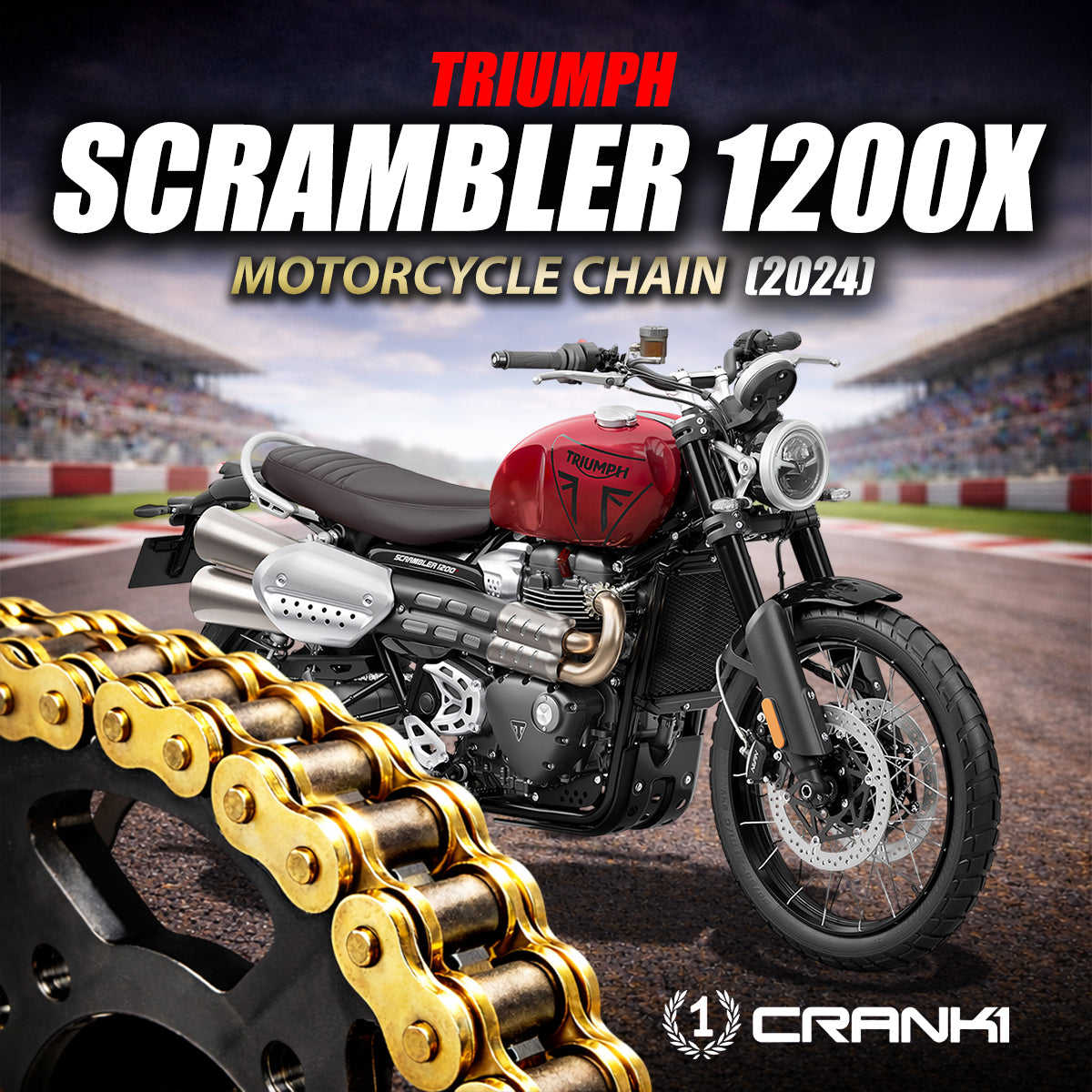 Chain For Triumph Scrambler 1200X (2024) - 525 Pitch x 110 Links Gold (ZVMX)
