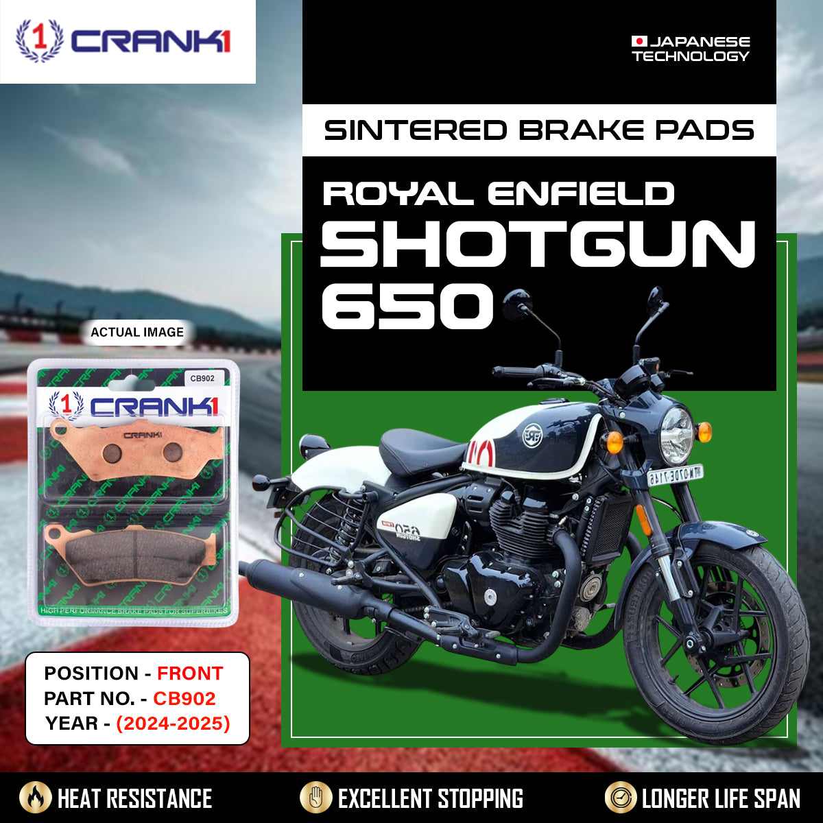 Sintered Brake Pads For Royal Enfield Shotgun 650 (2024-2025) - Front - CB902