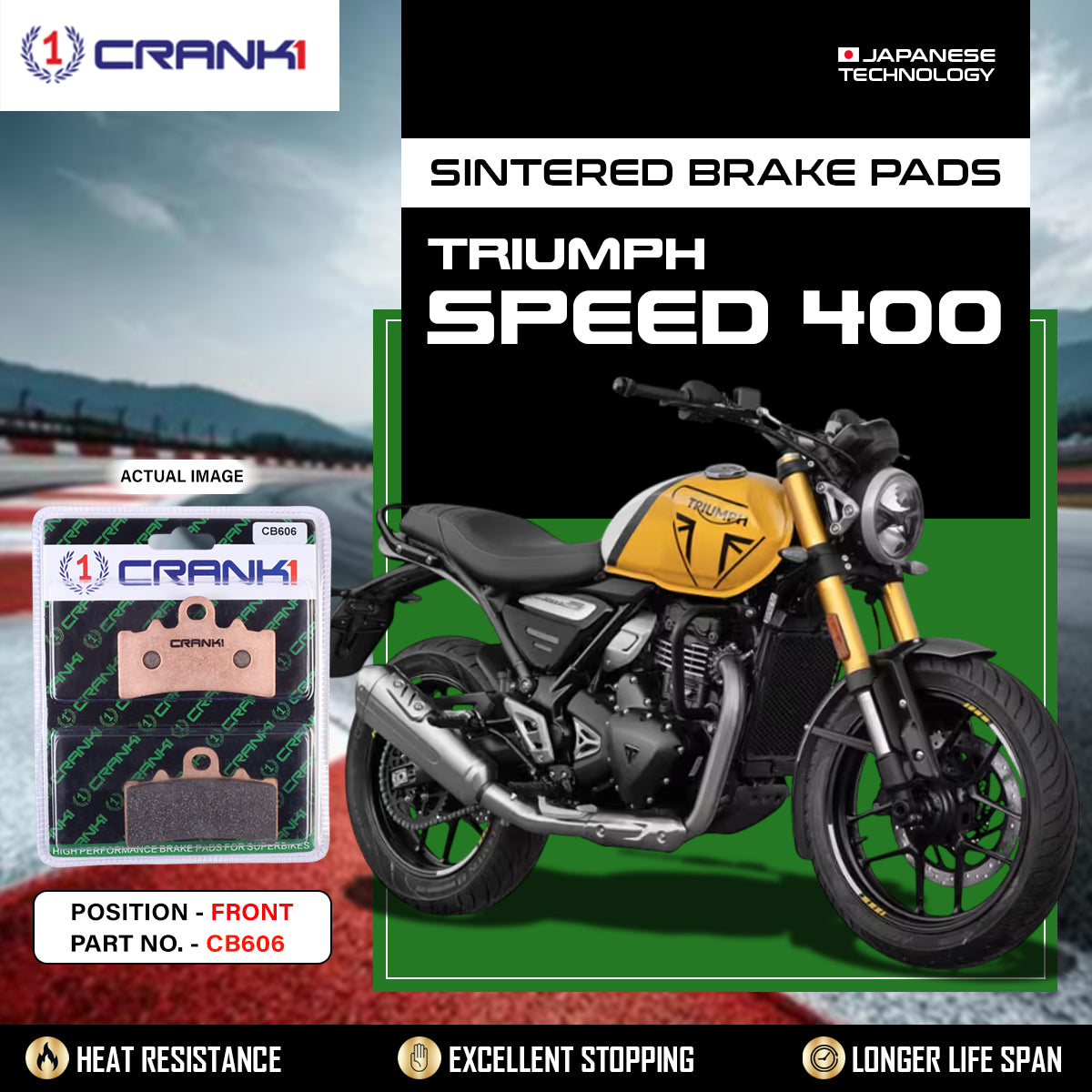 EBC Sintered Front Brake Pads (FA196HH) – Fits Triumph Scrambler 865cc (2006-2015)