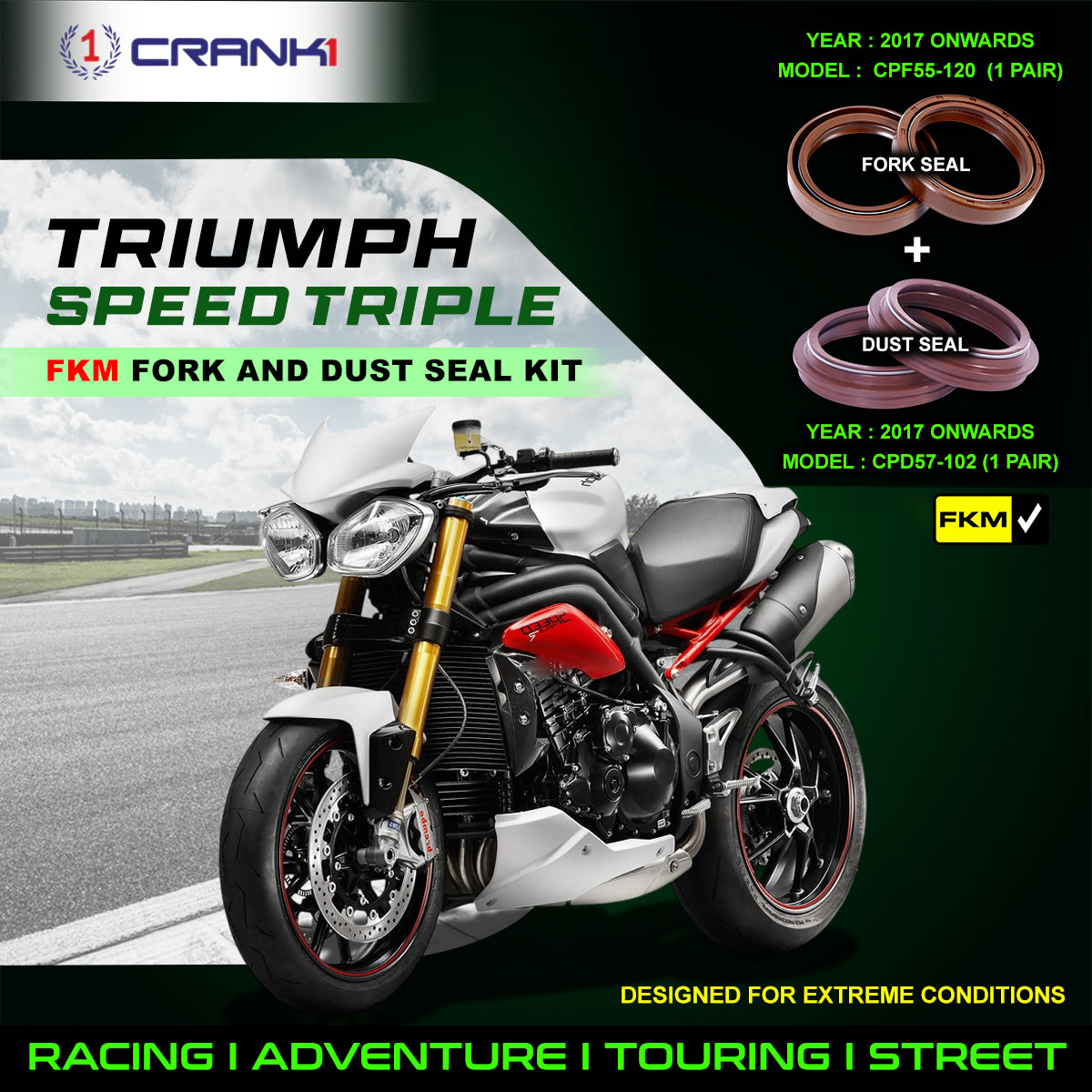 Fork And Dust Seals Kit For Triumph Speed Triple (2017 Onwards)