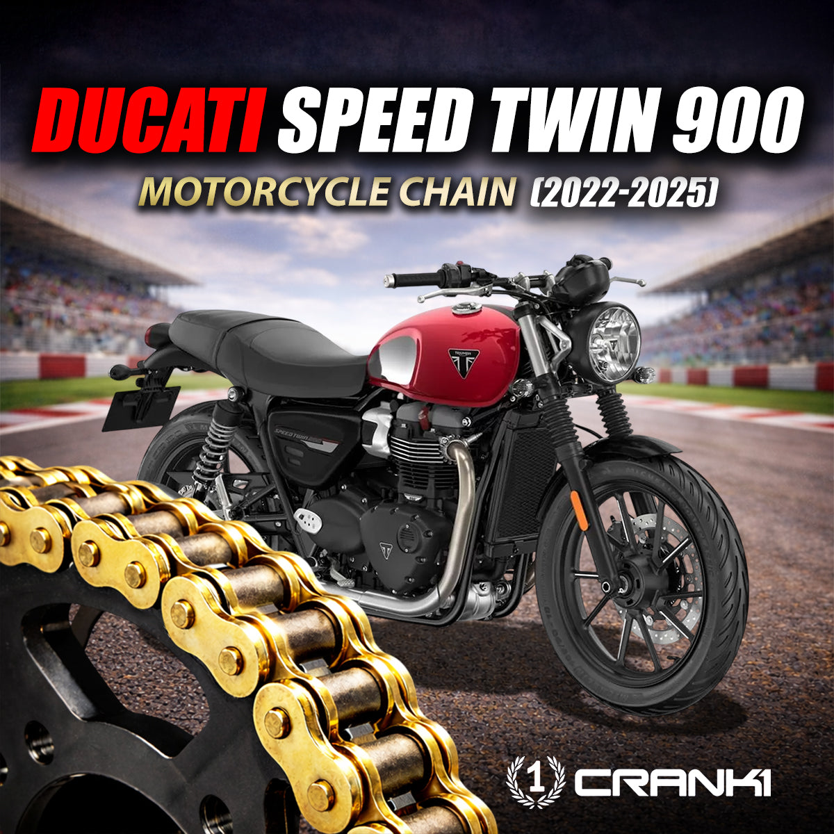Chain For Triumph Speed Twin 900 (2022-2025) - 520 Pitch x 102 Links Gold (ZVMX)