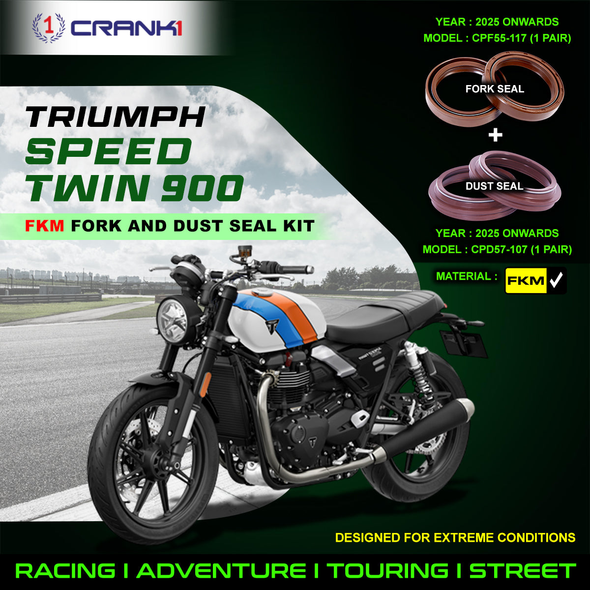 Fork And Dust Seals Kit For Triumph Speed Twin 900 (2025 Omwards)