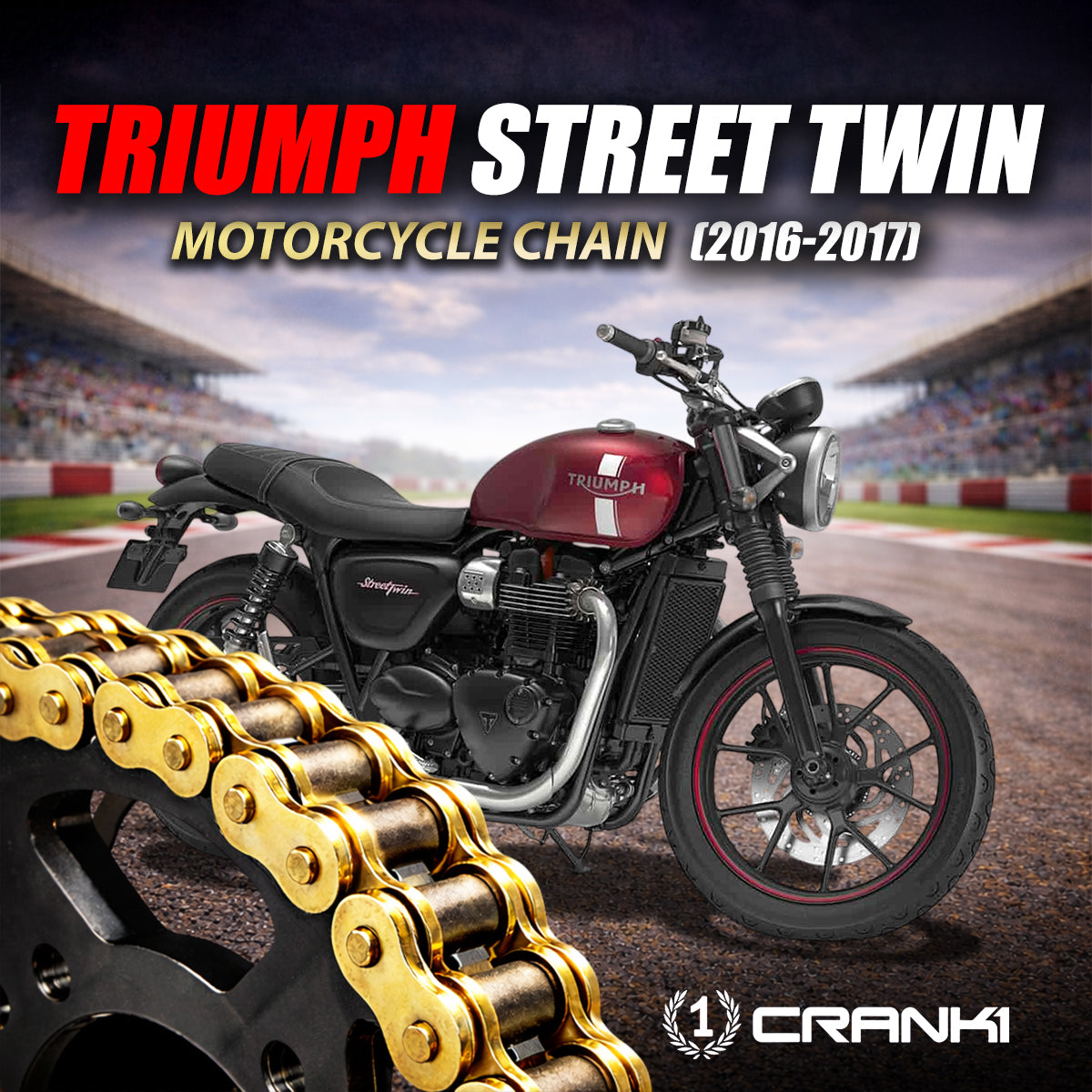 Chain For Triumph Street Twin (2016-2017) - 520 Pitch x 102 Links Gold (ZVMX)