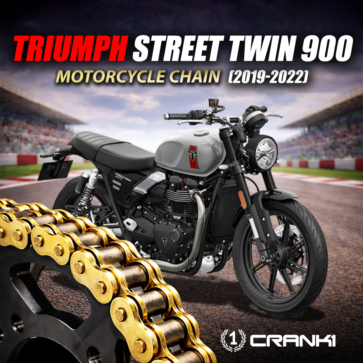 Chain For Triumph Street Twin 900 (2019-2022) - 520 Pitch x 102 Links Gold (ZVMX)