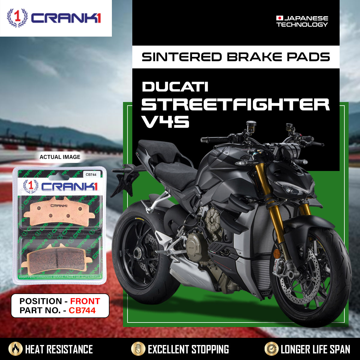 Sintered Brake Pads For Ducati Streetfighter V4S - Front - CB744 - 2 Sets