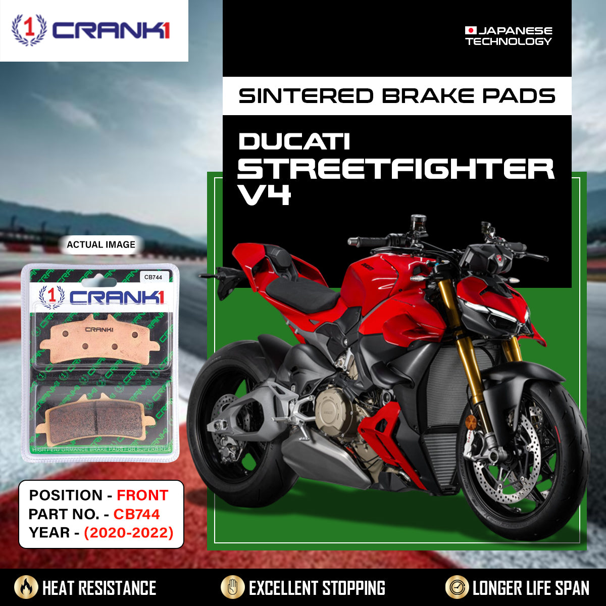 Sintered Brake Pads For Ducati Streetfighter V4 (2020-2022) - Front - CB744 - 2 Sets