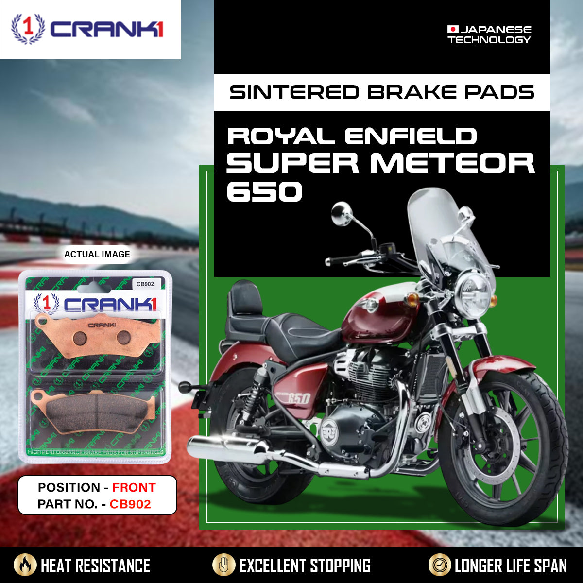 Sintered Brake Pads For Royal Enfield Super Meteor 650 - Front - CB902