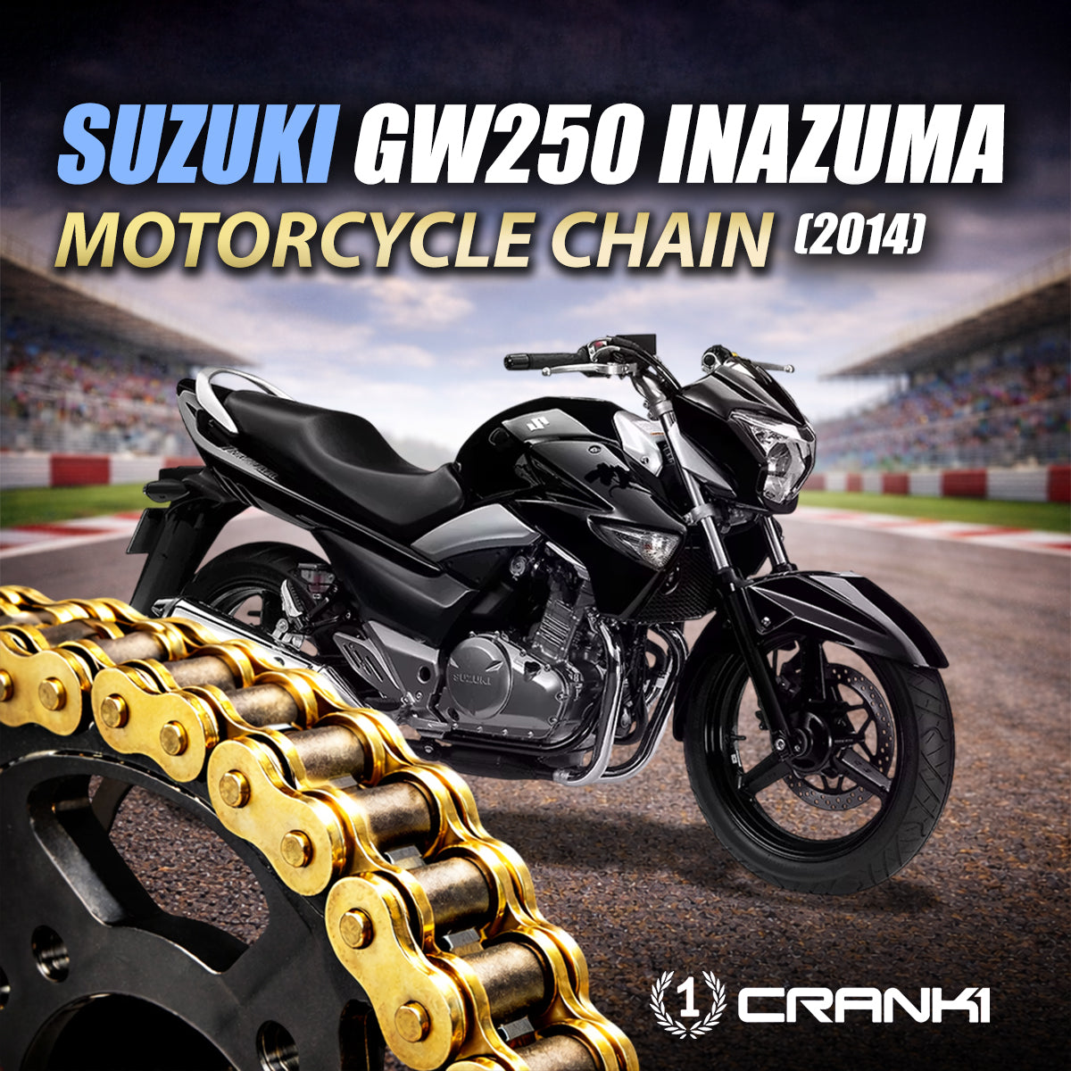 Chain For Suzuki GW250 Inazuma (2014) - 520 Pitch x 118 Links Gold (ZVMX)