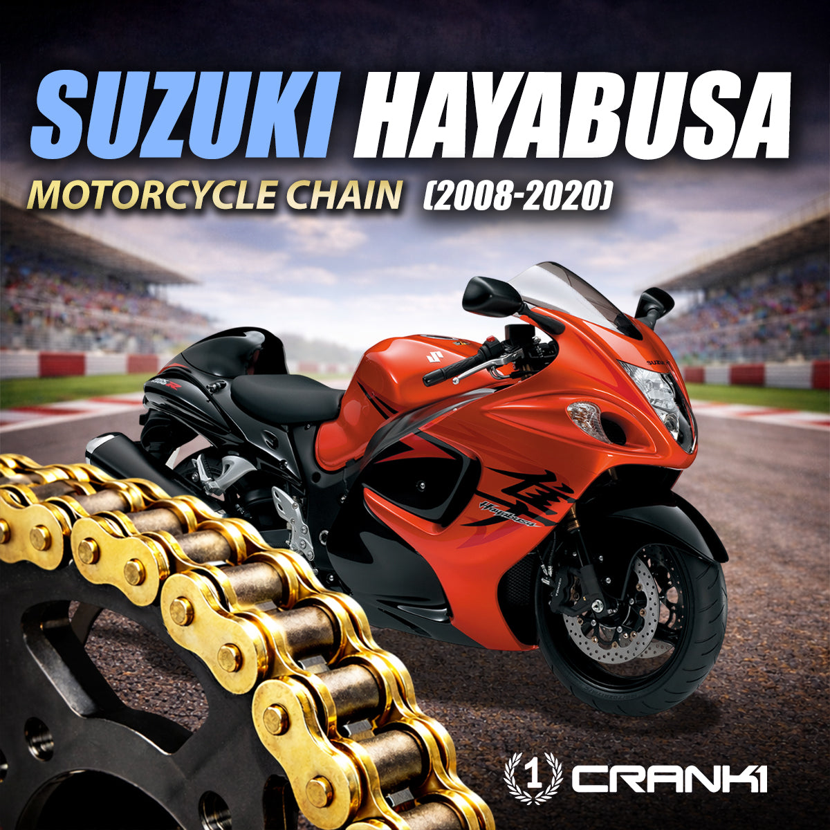 Chain For Suzuki Hayabusa (2008-2020) - 530 Pitch x 118 Links Gold (ZVMX)