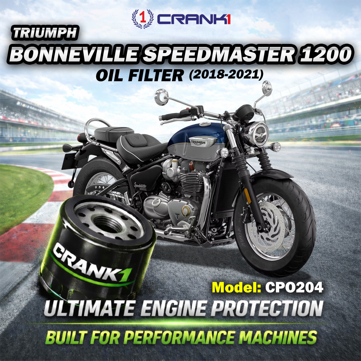 Oil Filter For Triumph Bonneville Speedmaster 1200 (2018-2021) - CPO204
