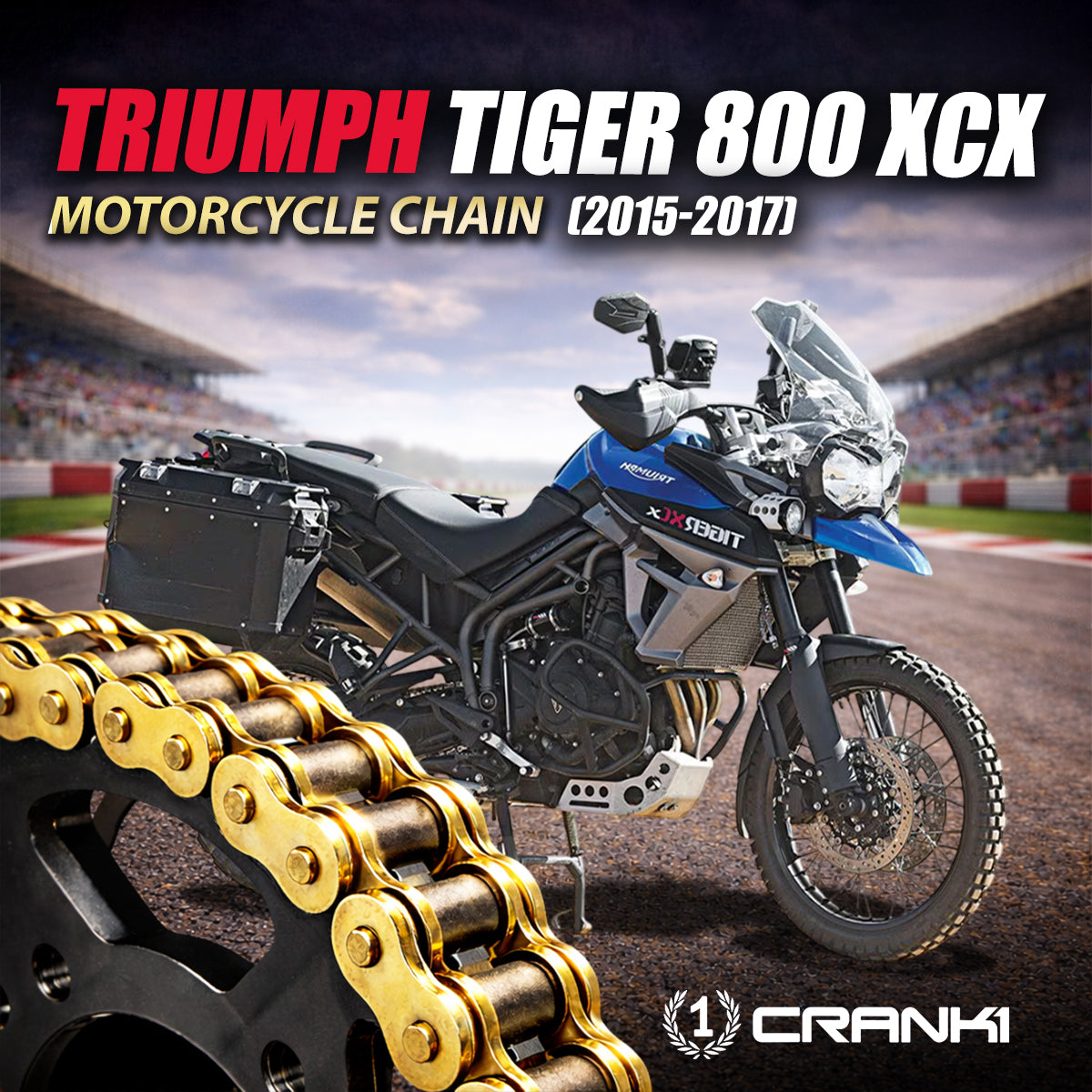 Chain For Triumph Tiger 800 XCX (2015-2017) - 525 Pitch x 124 Links Gold (ZVMX)