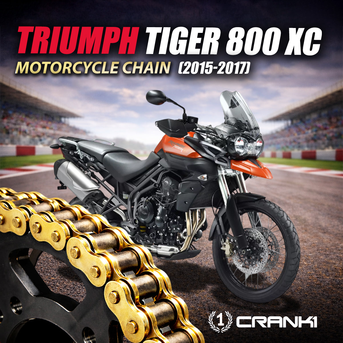Chain For Triumph Tiger 800 XC (2015-2017) - 525 Pitch x 124 Links Gold (ZVMX) (Copy)