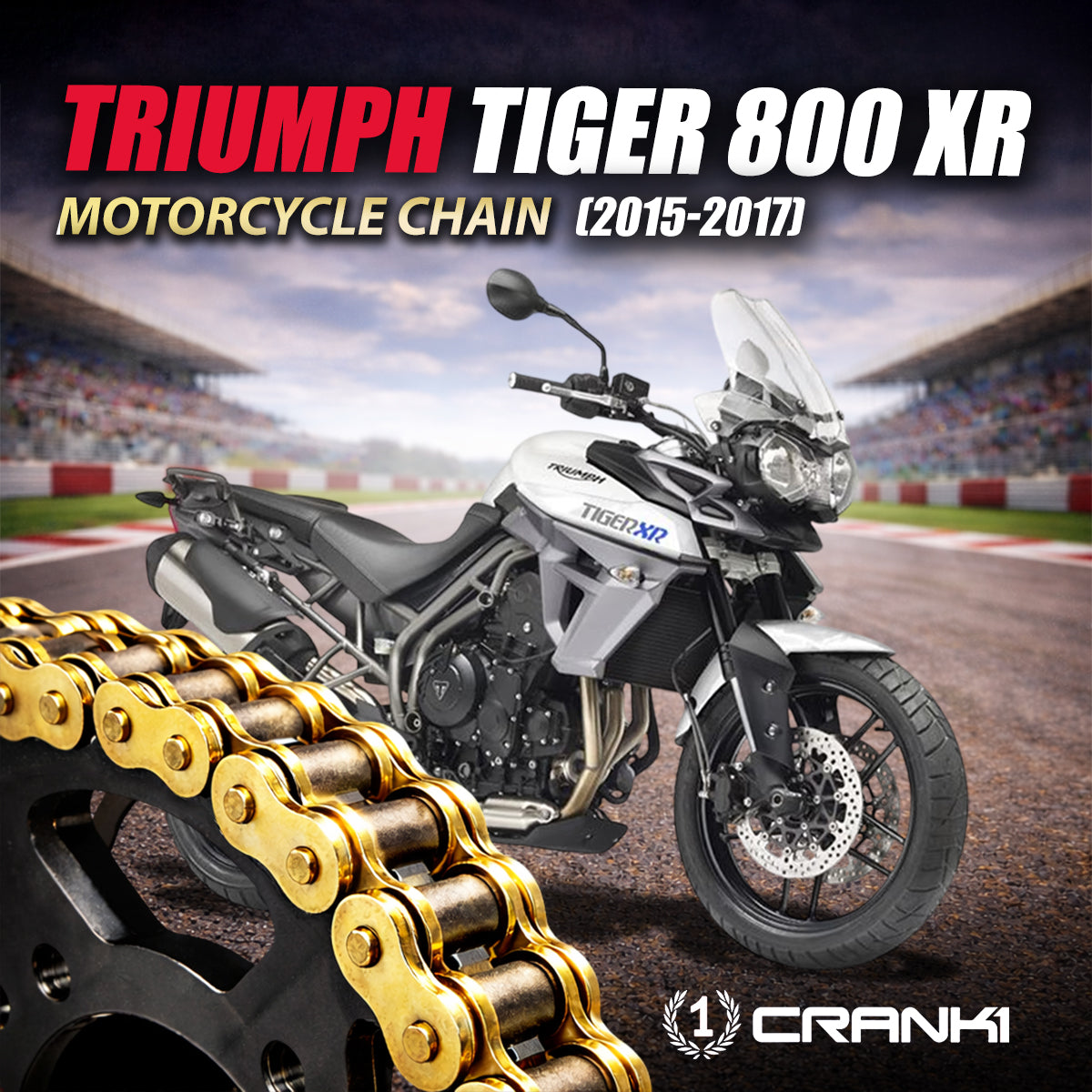 Chain For Triumph Tiger 800 XR (2015-2017) - 525 Pitch x 124 Links Gold (ZVMX)