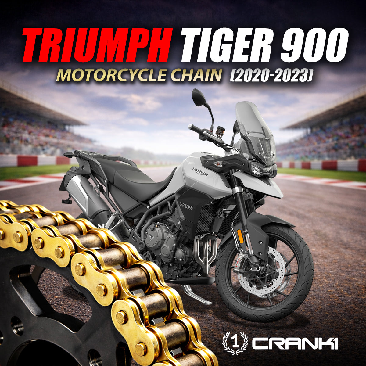 Chain For Triumph Tiger 900 (2020-2023) - 525 Pitch x 122 Links Gold (ZVMX)