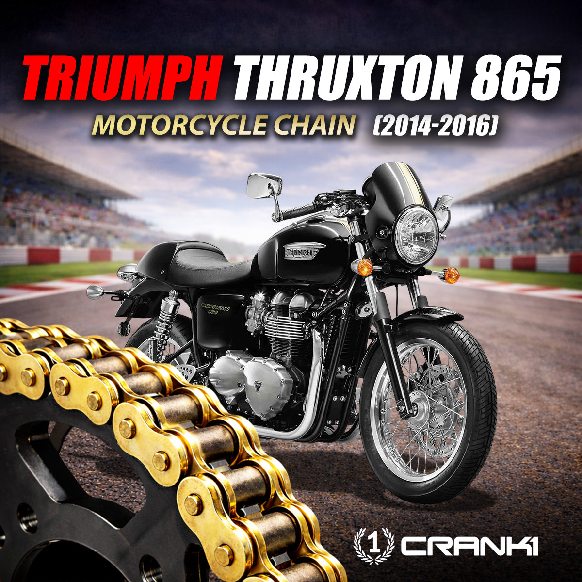 Chain For Triumph Thruxton 865 (2014-2016) - 525 Pitch x 104 Links Gold (ZVMX)