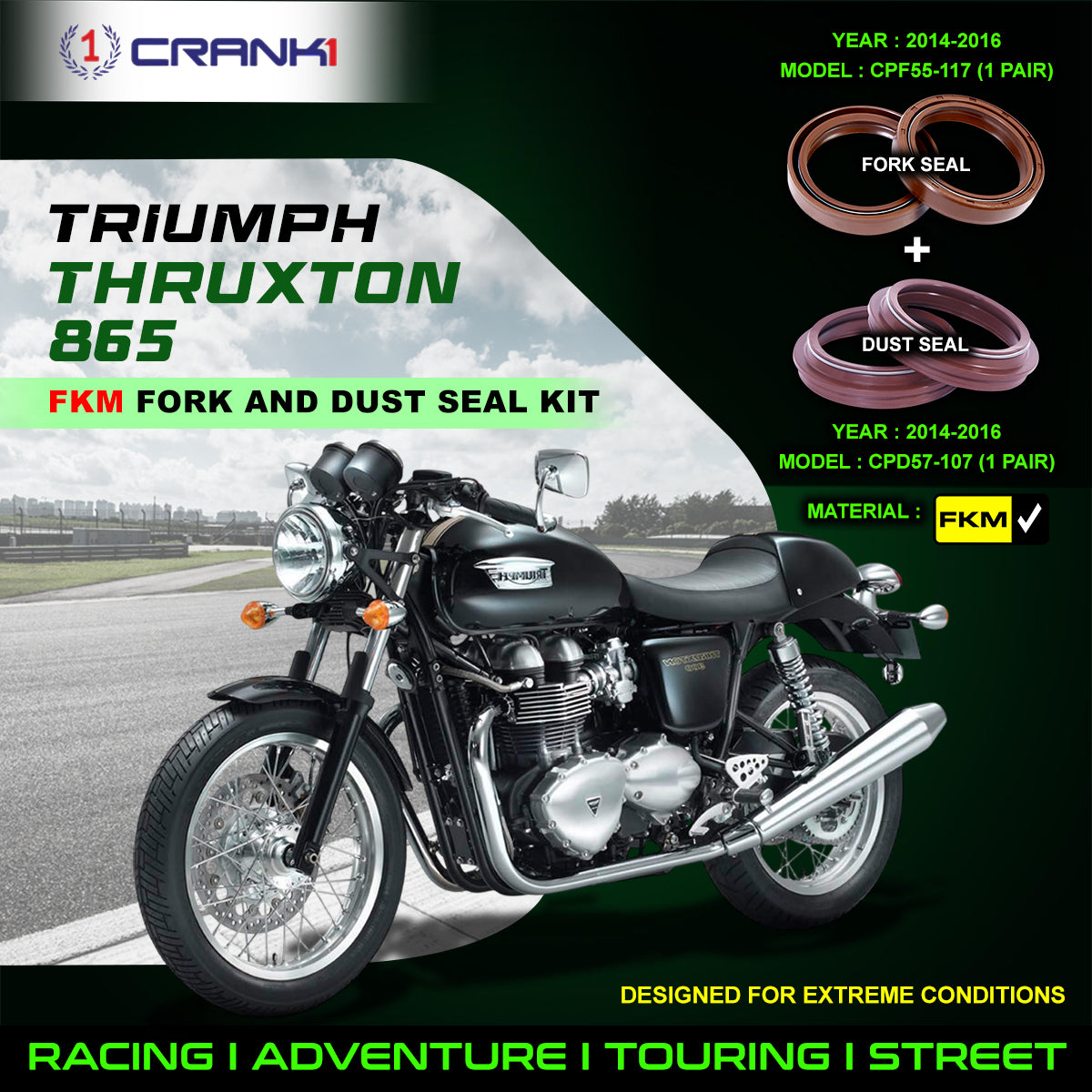 Fork And Dust Seals Kit For Triumph Thruxton 865 (2014-2016)