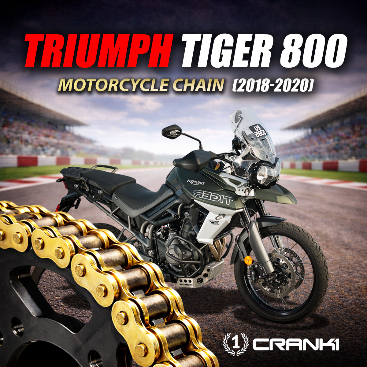 Chain For Triumph Tiger 800 (2018-2020) - 525 Pitch x 124 Links Gold (ZVMX)