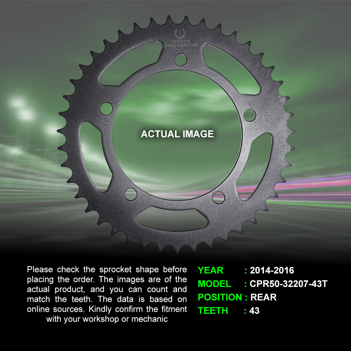 Sprocket For Triumph Thruxton 865 (2014-2016) - Rear - CPR50-32207-43T