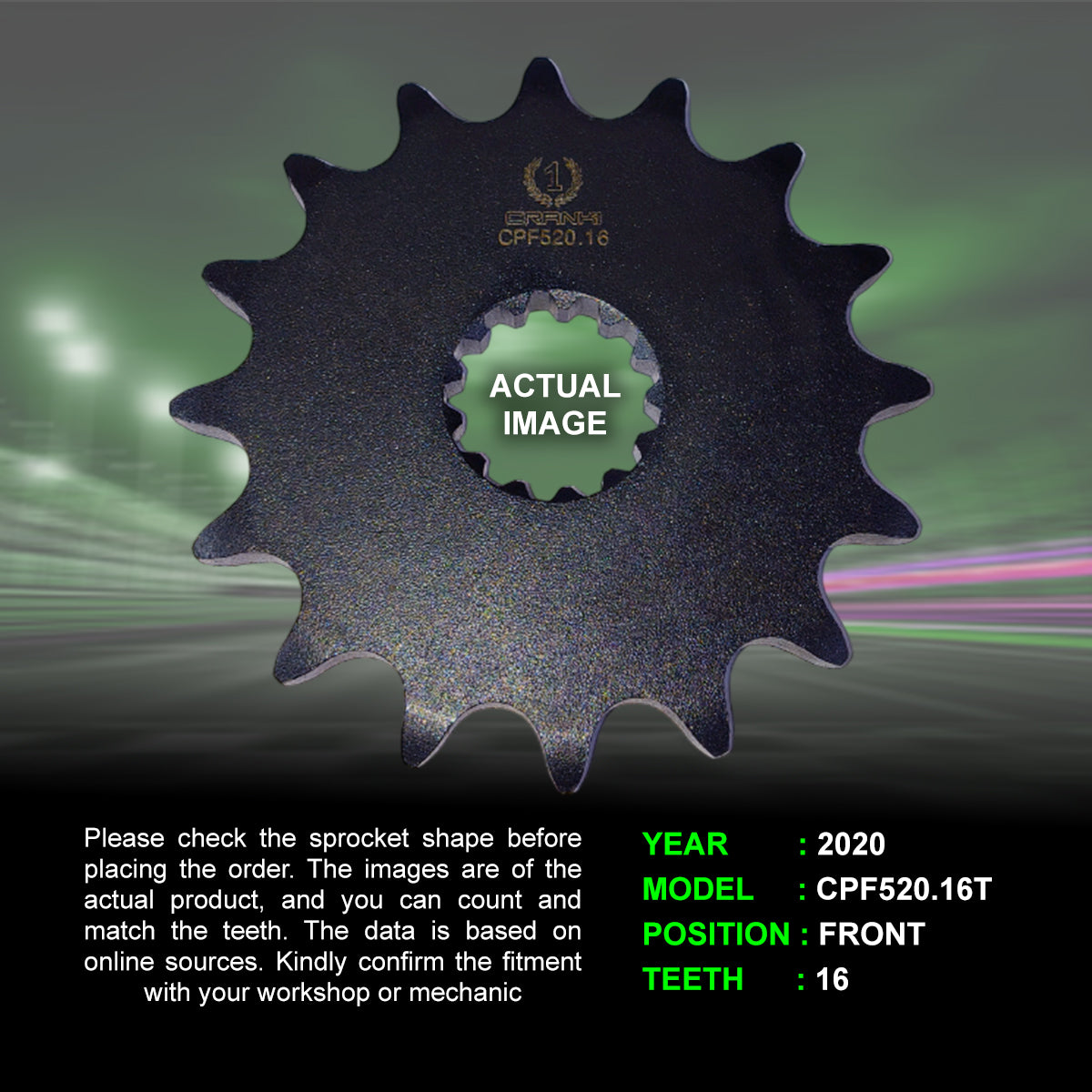 Sprocket For Triumph Tiger 850 Sport (2020) - Front - CPF520.16T