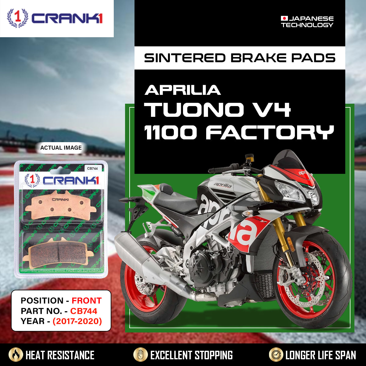 Sintered Brake Pads For Aprilia Tuono V4 1100 Factory (2017-2020) - Front - CB744 - 2 Sets