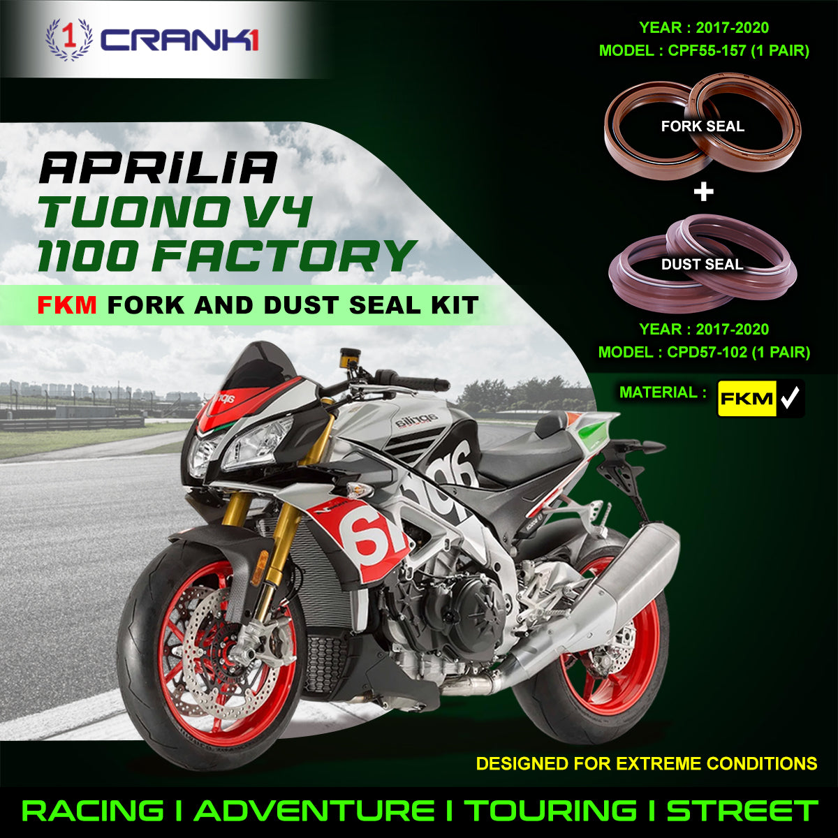 Fork And Dust Seals Kit For Aprilia Tuono V4 1100 Factory (2017-2020)