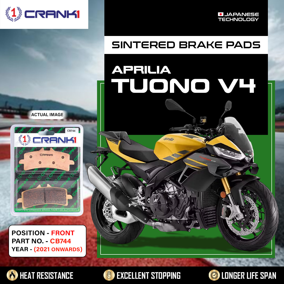 Sintered Brake Pads For Aprilia Tuono V4 (2021 Onwards) - Front - CB744 - 2 Sets