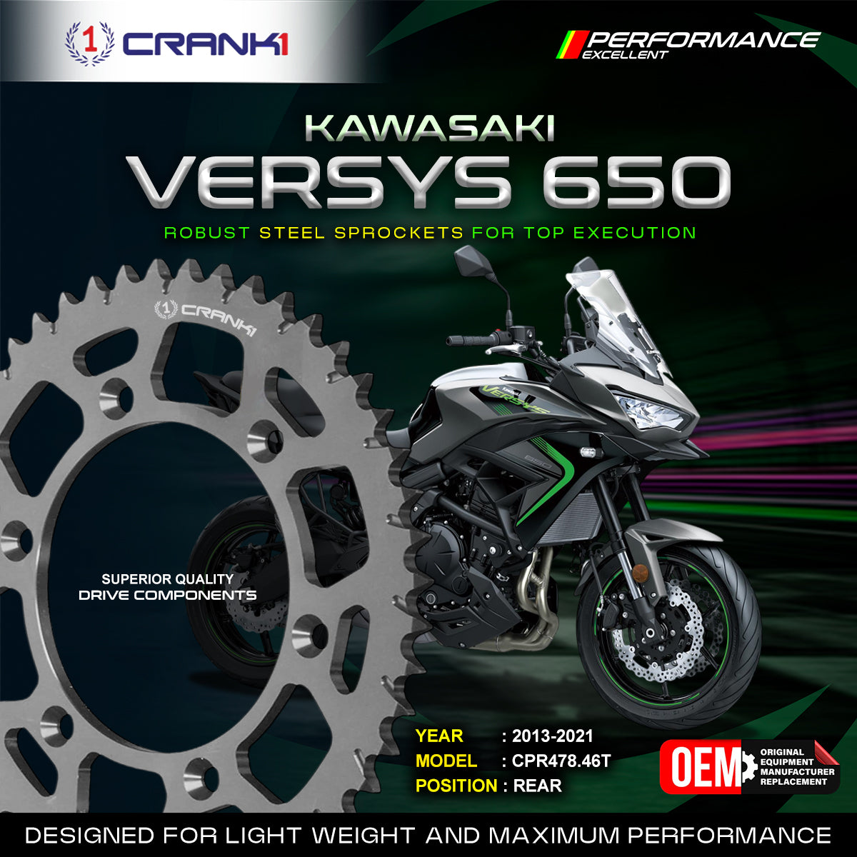 Sprocket For Kawasaki Versys 650 (2013-2021) - Rear - CPR478.46T