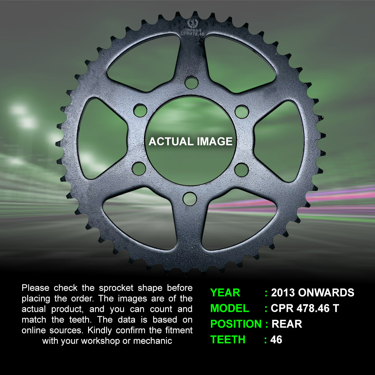 Sprocket For Kawasaki Versys 650 (2013 Onwards) - Rear - CPR478.46T