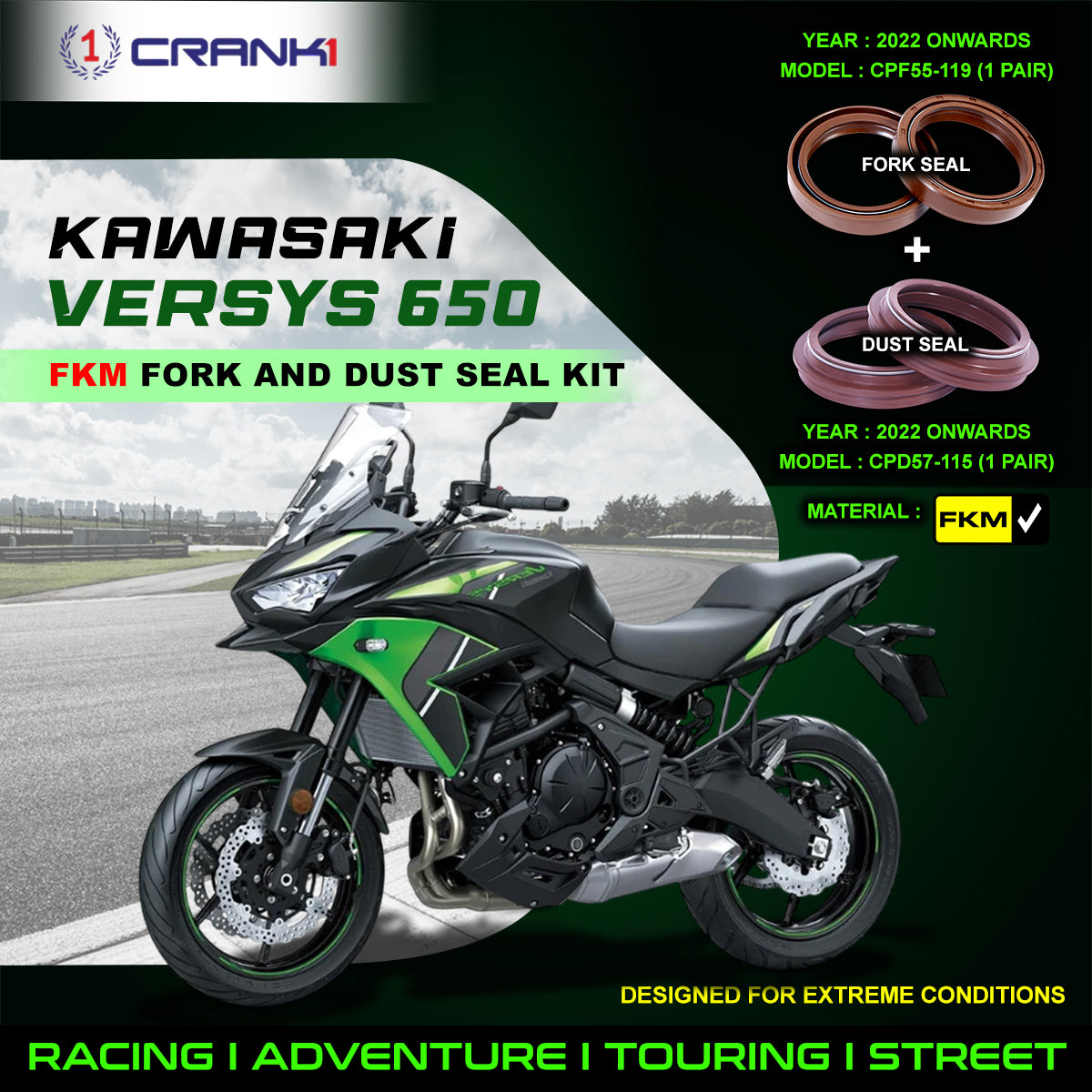 Fork And Dust Seals Kit For Kawasaki Versys 650 (2022 Onwards)
