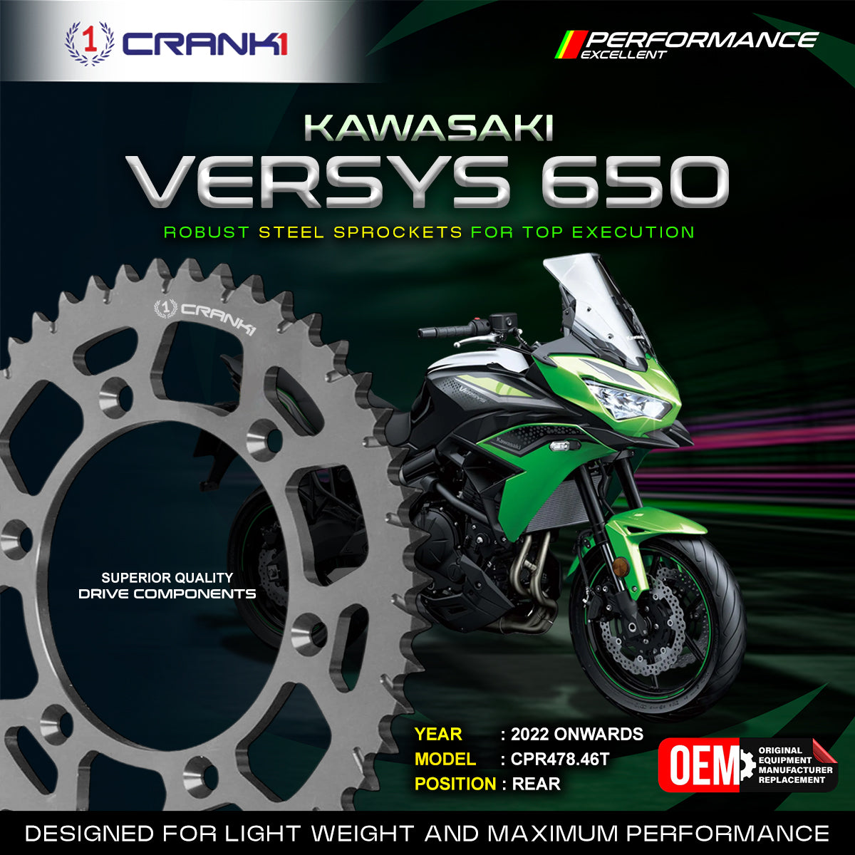Sprocket For Kawasaki Versys 650 (2022 Onwards) - Rear - CPR478.46T