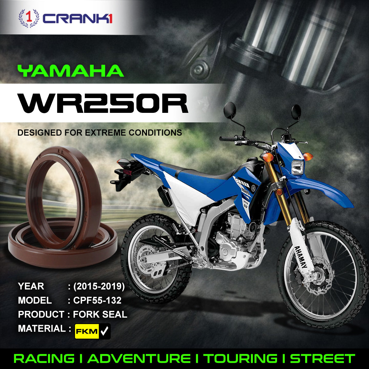 Fork Oil Seals Pair For Yamaha WR250R (2015-2019) - CPF55-132