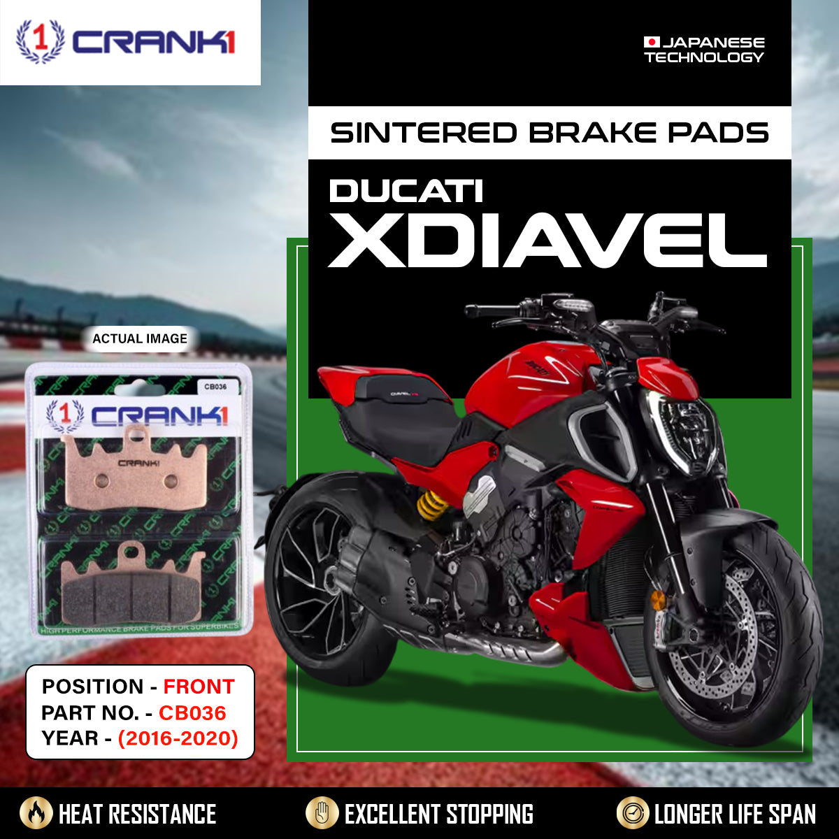 Sintered Brake Pads For Ducati Xdiavel (2016-2020) - Front - CB036 - 2 Sets