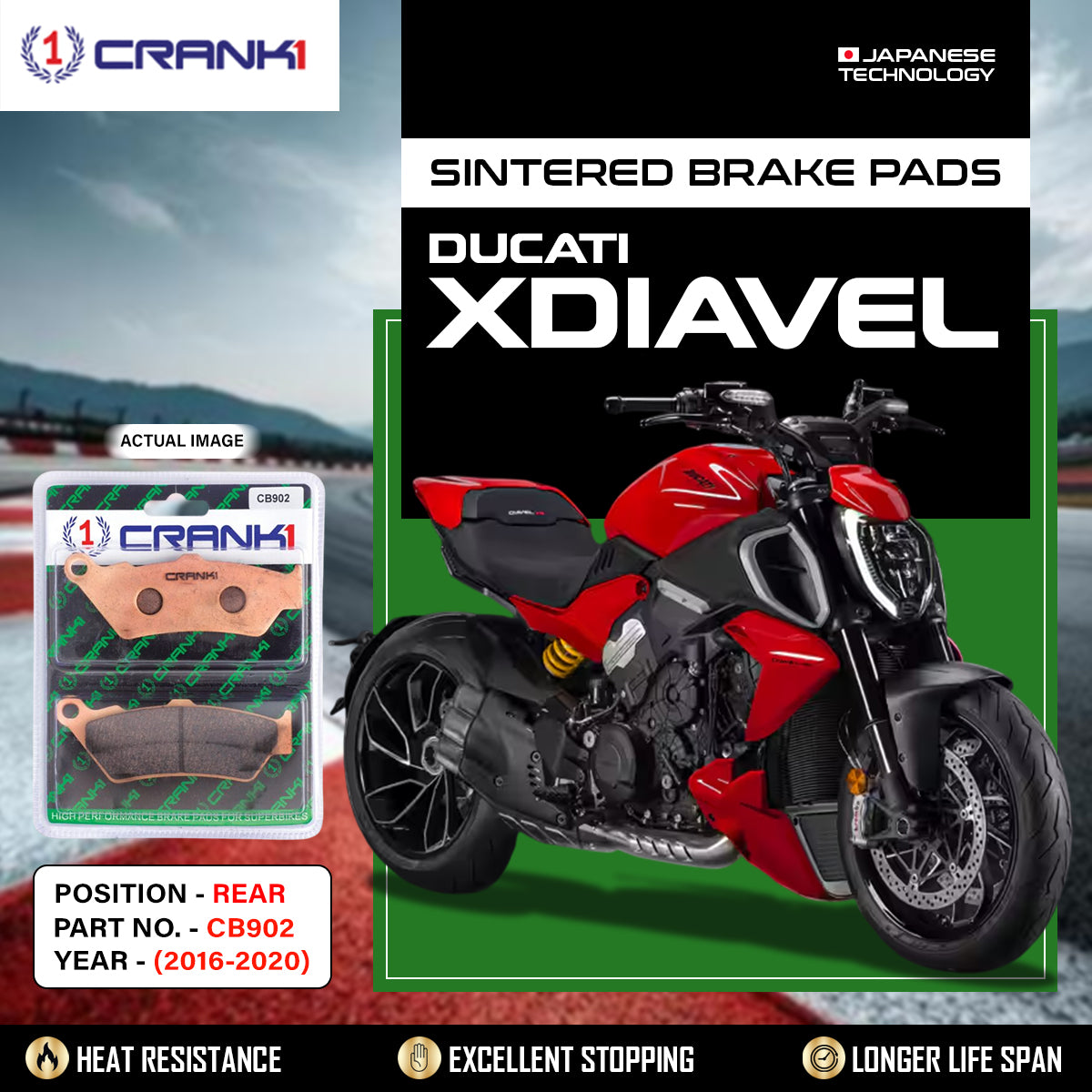 Sintered Brake Pads For Ducati Xdiavel (2016-2020) - Rear - CB902