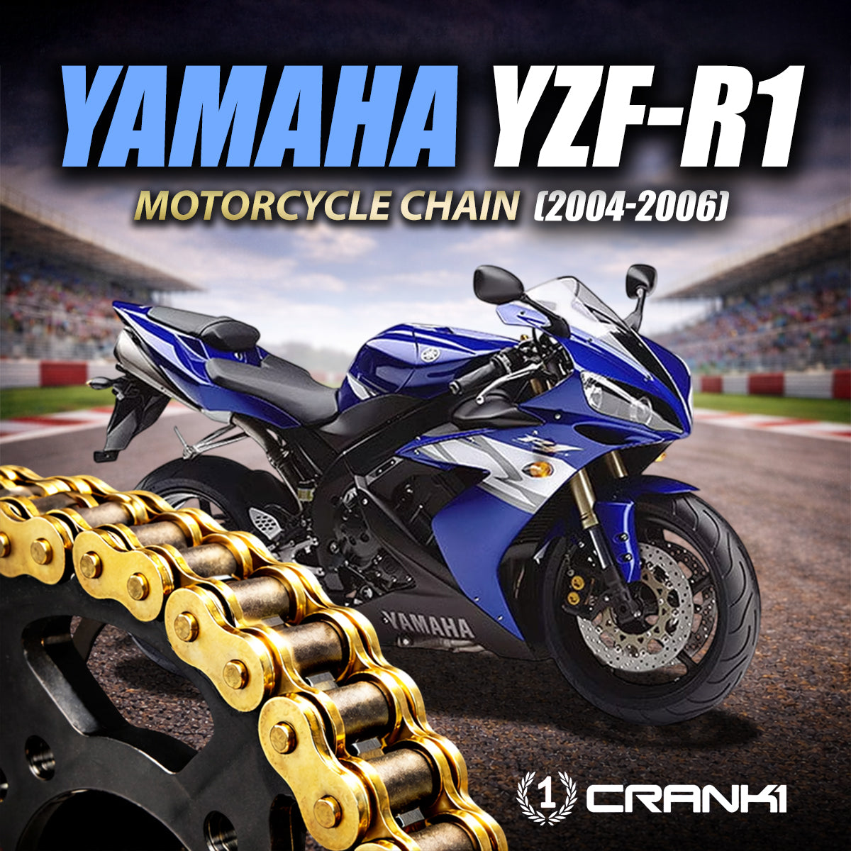 Chain For Yamaha YZF-R1 (2004-2006) - 530 Pitch x 116 Links Gold (ZVMX)
