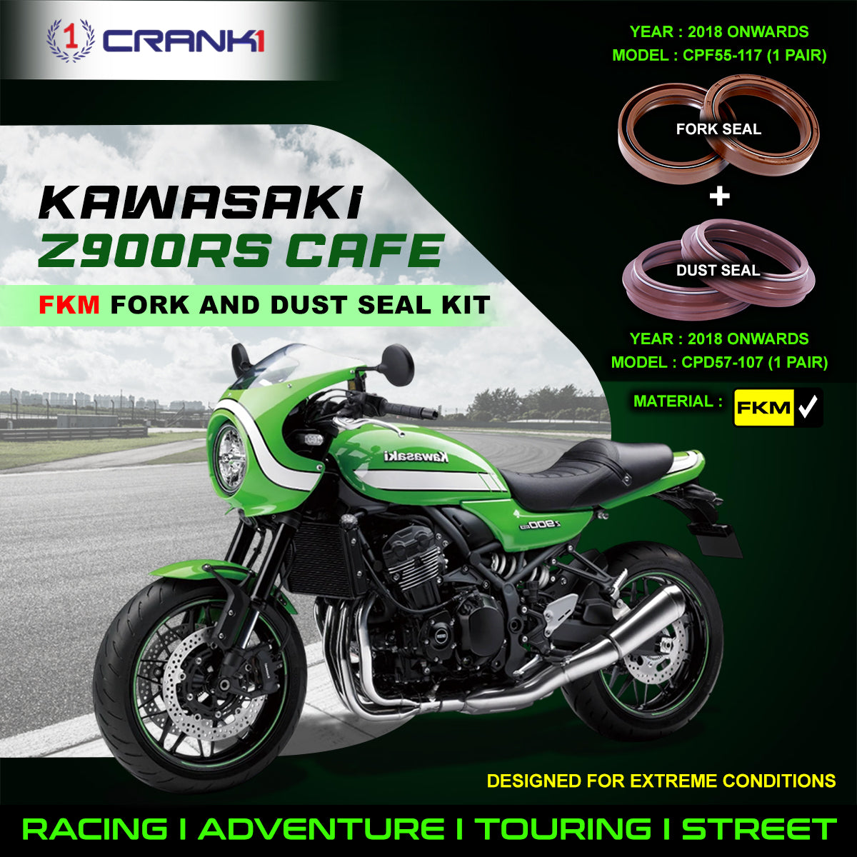 Fork And Dust Seals Kit For Kawasaki Z900RS Cafe (2018 Onwards)