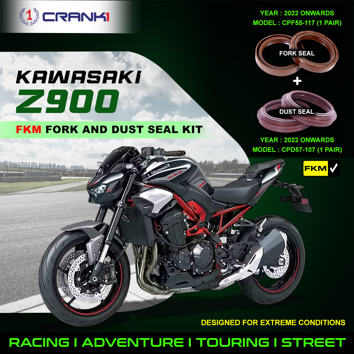 Fork And Dust Seals Kit For Kawasaki Z900 (2022 Onwards)