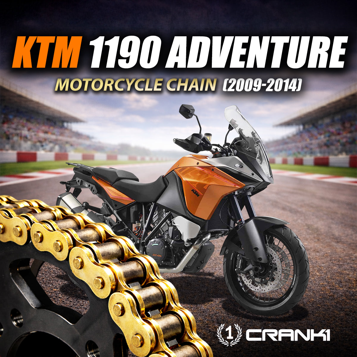 Chain For KTM Adventure 1190 (2009-2014) - 525 Pitch x 118 Links Gold (ZVMX)