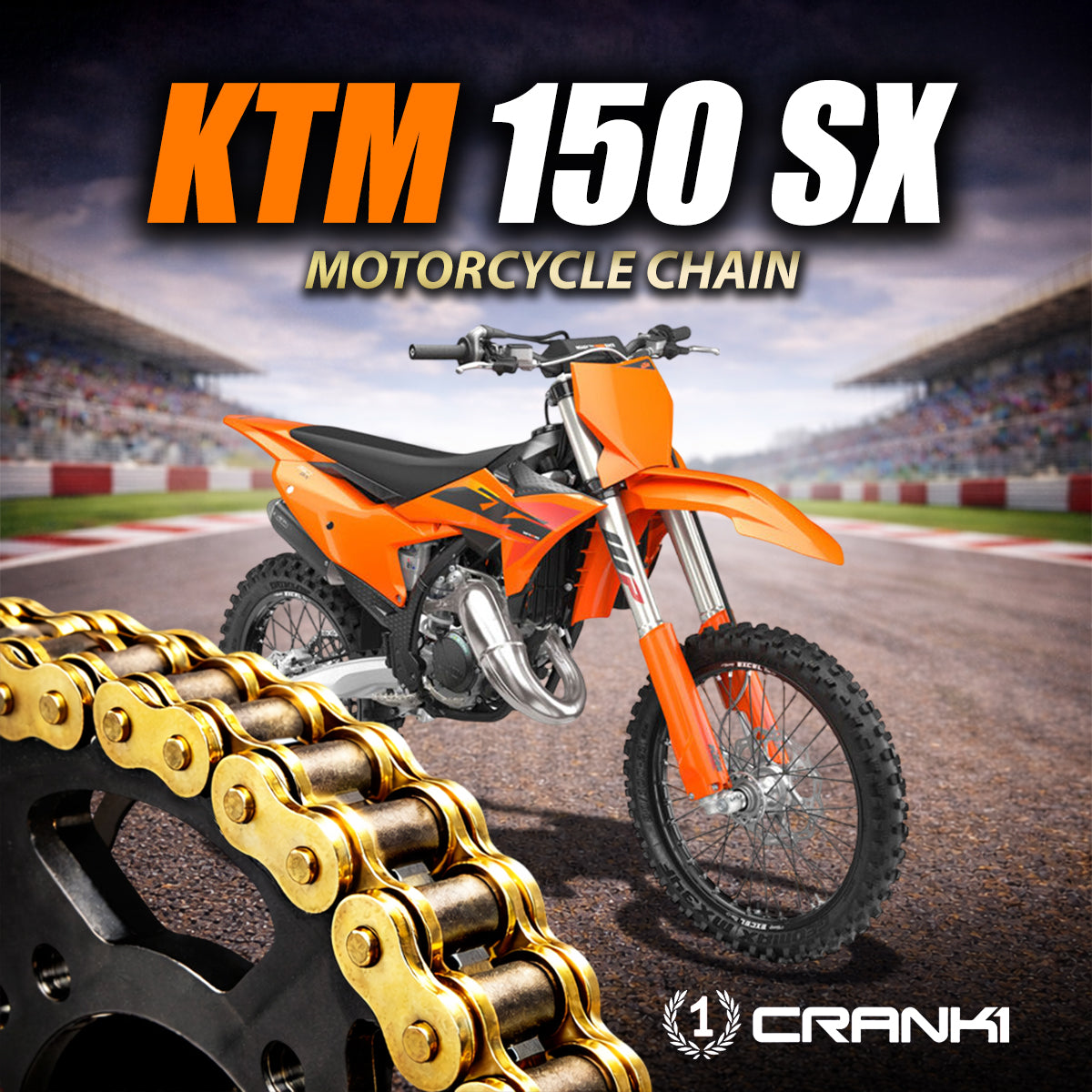 Chain For KTM 150 SX - 520 Pitch x 120 Links Gold (ZVMX)