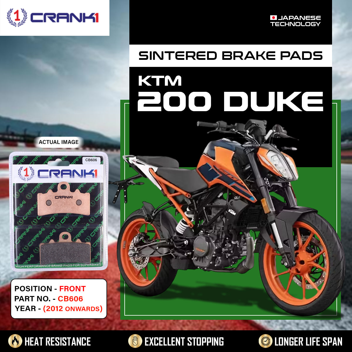 Sintered Brake Pads For KTM 200 Duke (2012 Onwards) - Front - CB606