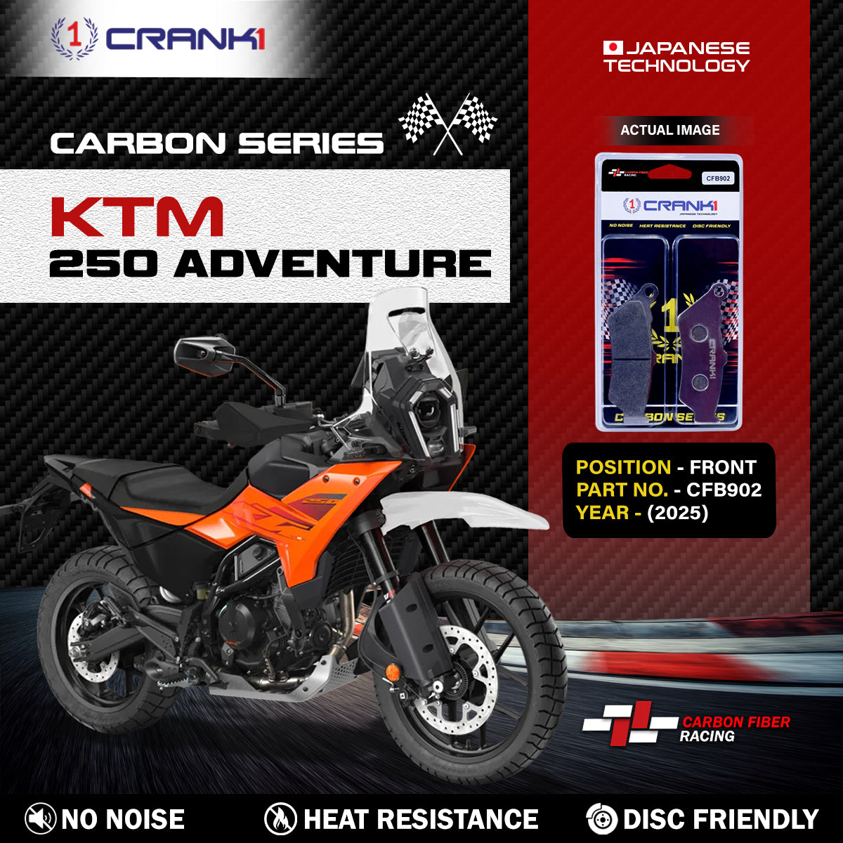 Carbon Brake Pads For KTM 250 Adventure (2025) - Front - CFB902