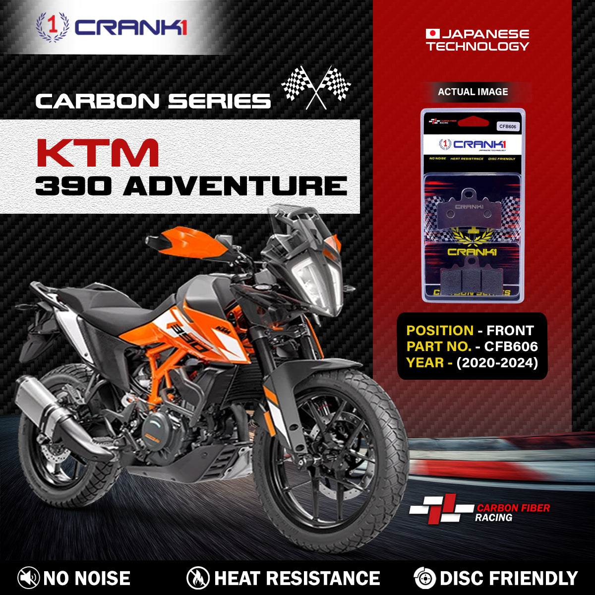 Carbon Brake Pads For KTM 390 Adventure (2020-2024) - Front - CFB606