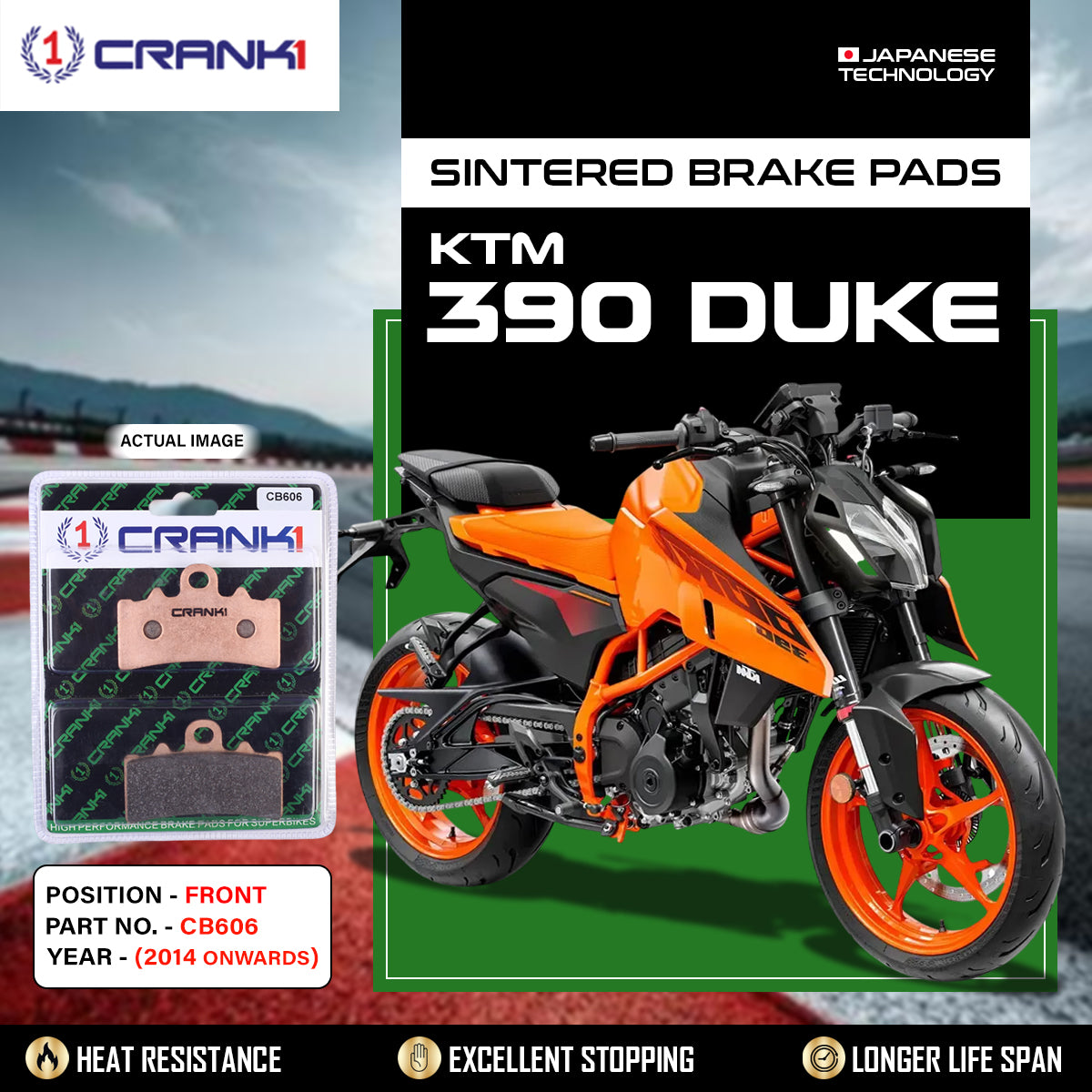 Sintered Brake Pads For KTM 390 Duke (2014 Onwards) - Front - CB606