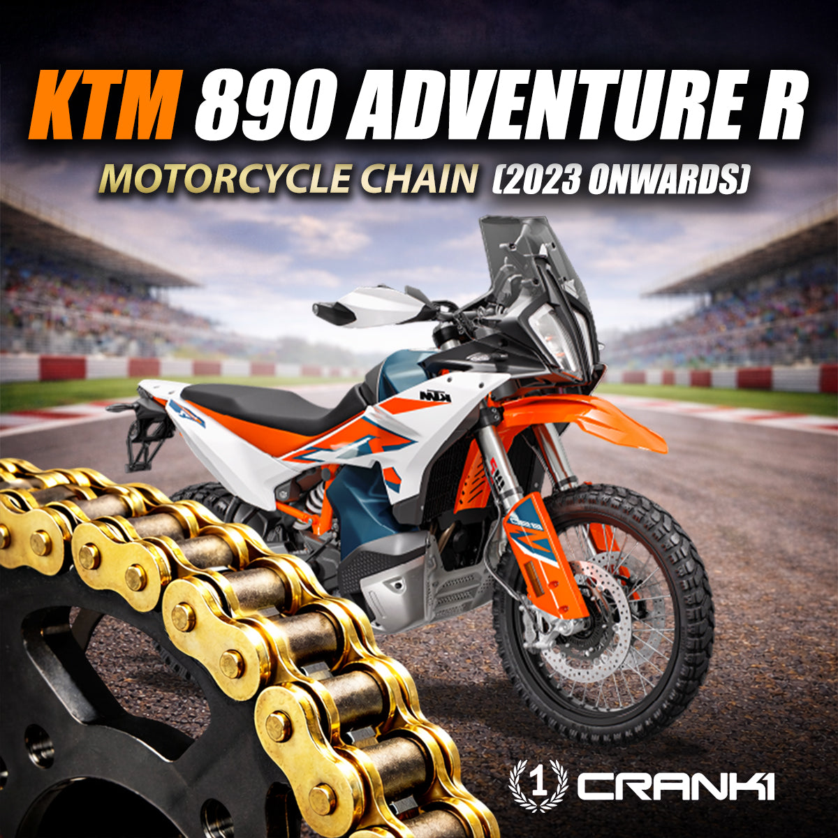 Chain For KTM 890 Adventure R (2023 Onwards) - 520 Pitch x 118 Links Gold (ZVMX)