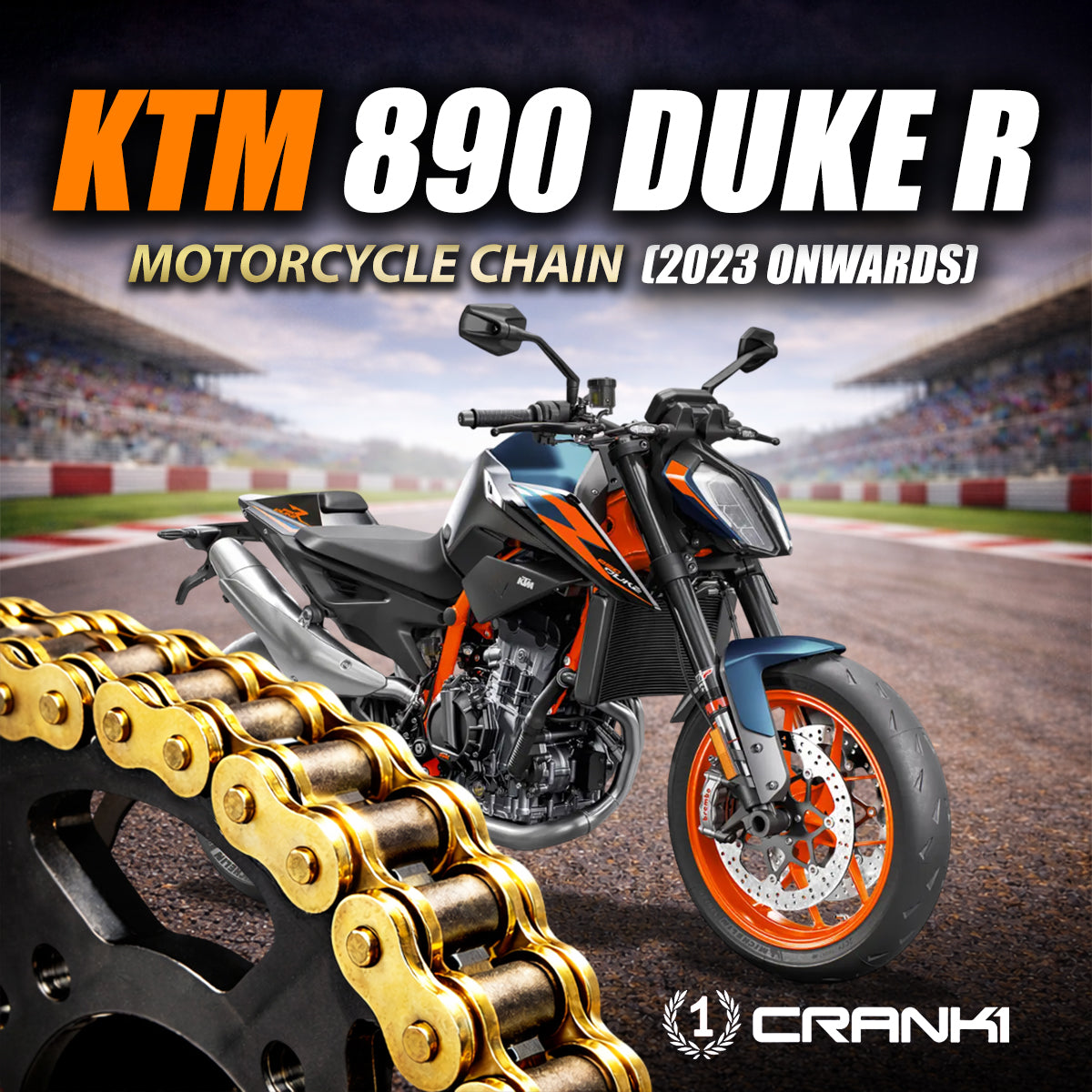 Chain For KTM 890 Duke R (2023 Onwards) - 520 Pitch x 118 Links Gold (ZVMX)