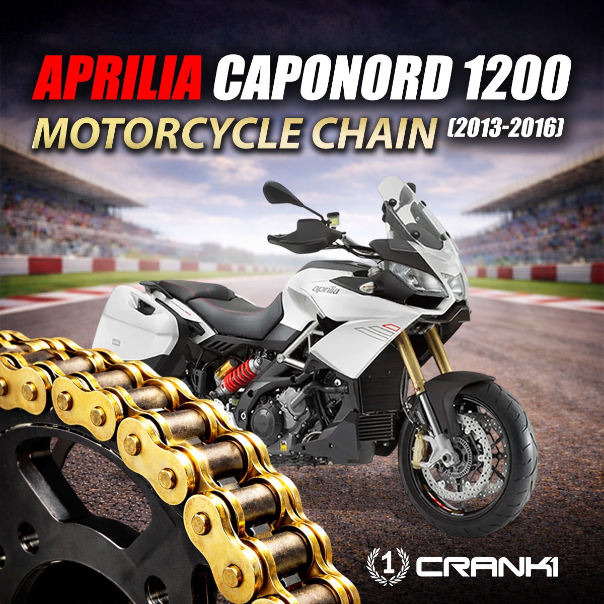 Chain For Aprilia Caponord 1200 (2013-2016) - 525 Pitch x 112 Links Gold (ZVMX)