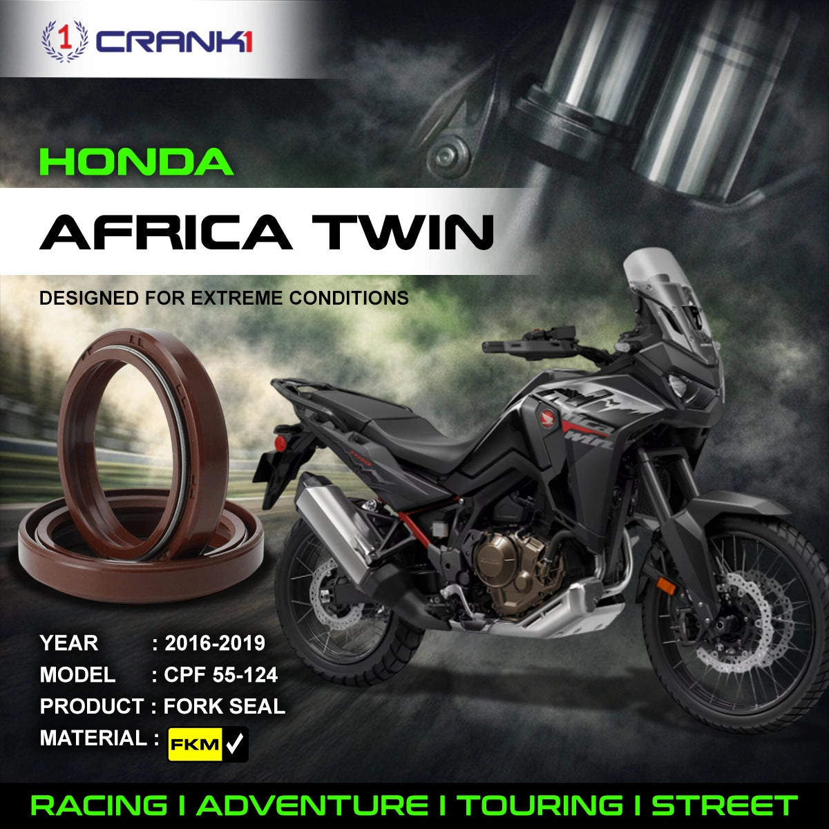 Fork Oil Seals Pair For Honda Africa Twin (2016-2019) - CPF55-124
