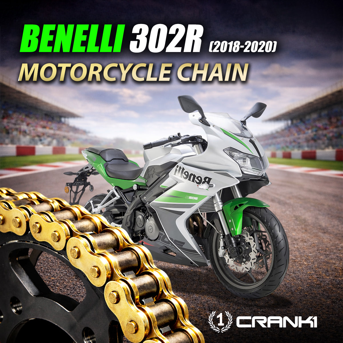 Chain For Benelli 302R (2018-2020) - 525 Pitch x 108 Links Gold (ZVMX)