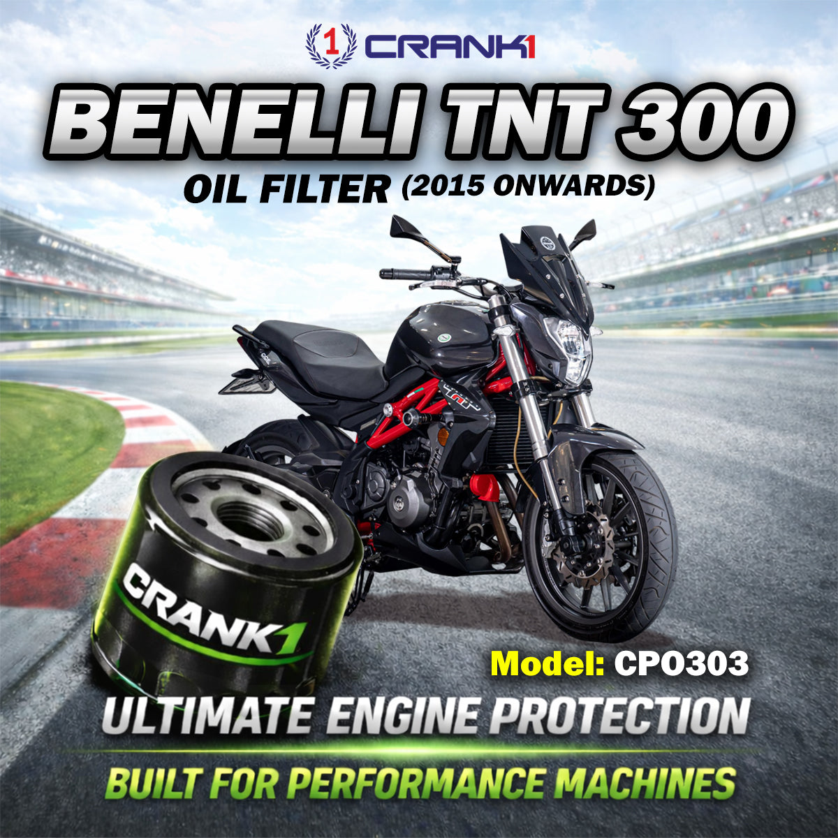 Oil Filter For Benelli TNT 300 (2015 Onwards) - CPO303
