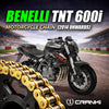 Chain For Benelli TNT 600i (2014 Onwards) - 525 Pitch x 118 Links Gold (ZVMX)